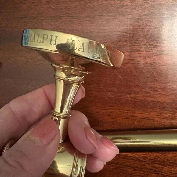 Ralph Lauren Home Engraved Wall Mounted Towel Bar Set 31” Bar 3 pieces  Read - Picture 11 of 15